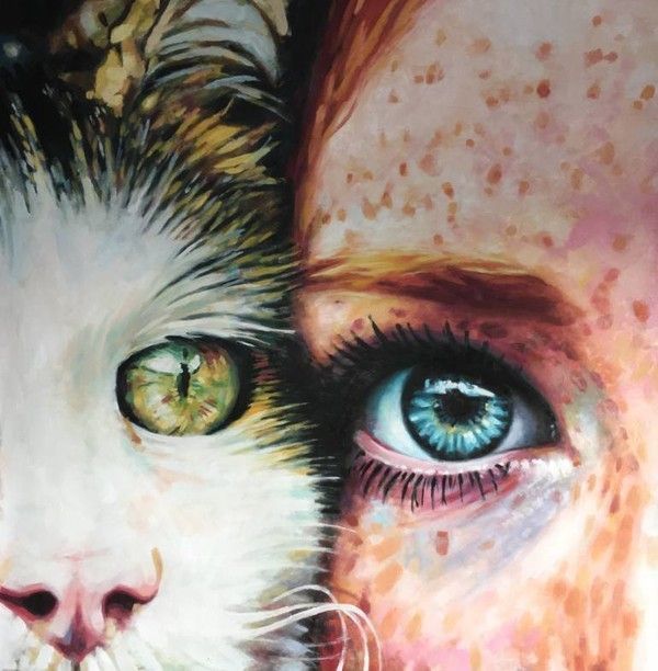 CAT AND GIRL CLOSE UP