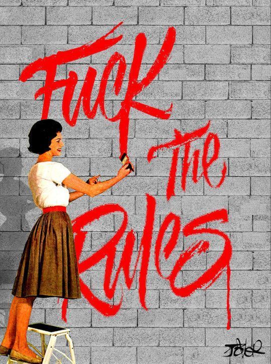 FUCK THE RULES  digital art collage
